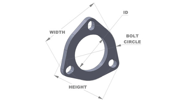 Vibrant Performance - Vibrant Performance 3-Bolt Stainless Steel Flanges (2.5" I.D.) - Box of 5 Flanges 1482