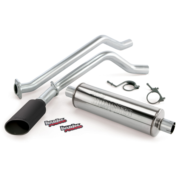 Banks Power - Banks Power Monster Exhaust System, Single Exit, Black ObRound Tip 48353-B