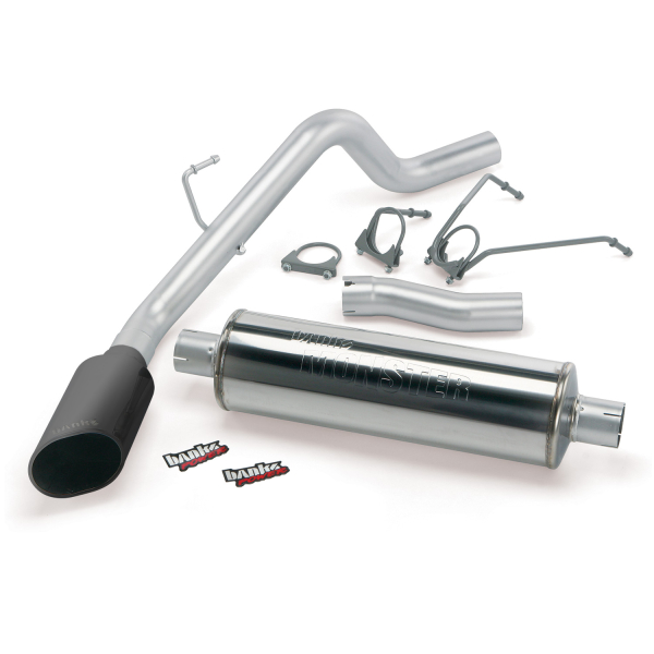 Banks Power - Banks Power Monster Exhaust System, Single Exit, Black ObRound Tip 48572-B