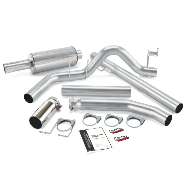 Banks Power - Banks Power Monster Exhaust System, Single Exit, Chrome Round Tip 48635