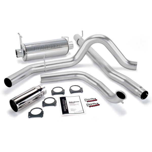 Banks Power - Banks Power Monster Exhaust System, Single Exit, Chrome Round Tip 48653