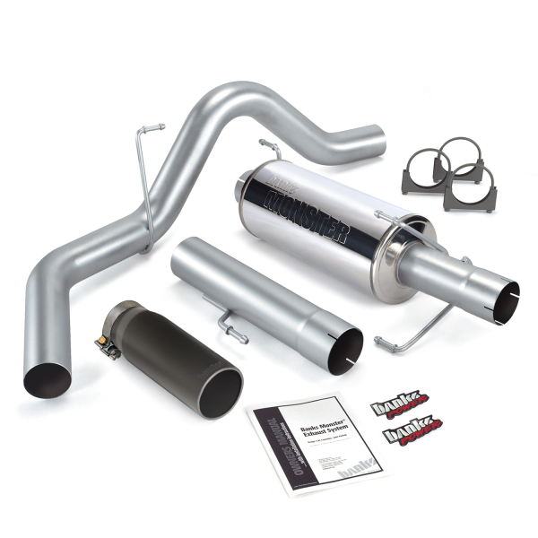 Banks Power - Banks Power Monster Exhaust System, Single Exit, Black Round Tip 48700-B