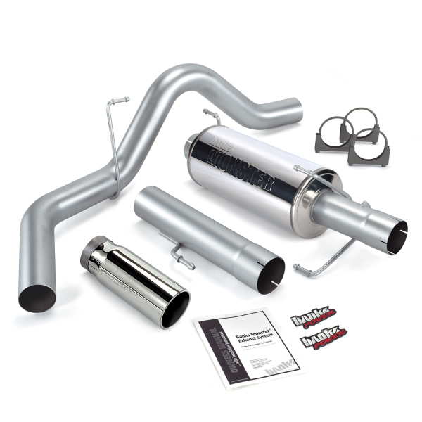 Banks Power - Banks Power Monster Exhaust System, Single Exit, Chrome Round Tip 48708