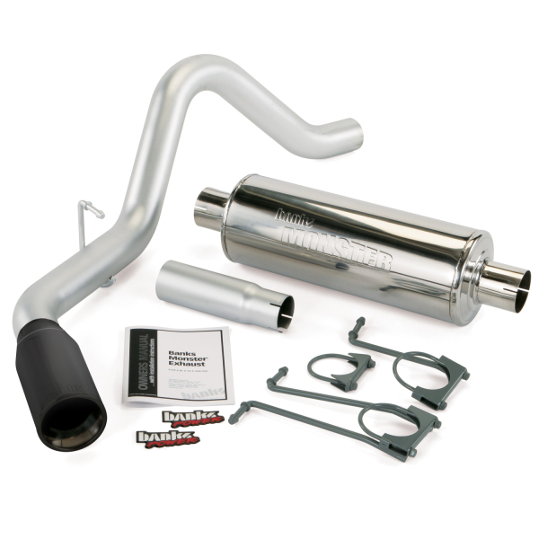 Banks Power - Banks Power Monster Exhaust System, Single Exit, Black Tip 48724-B