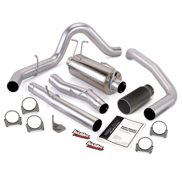 Banks Power - Banks Power Monster Exhaust System, Single Exit, Black Round Tip 48785-B