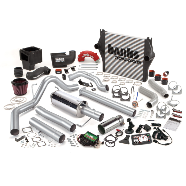 Banks Power - Banks Power PowerPack Bundle, Complete Power System with Single Exit Exhaust, Chrome Tip 49700