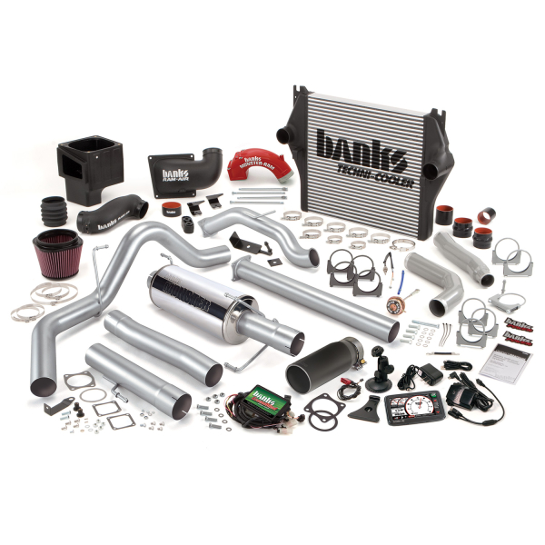 Banks Power - Banks Power PowerPack Bundle, Complete Power System with Single Exit Exhaust, Black Tip 49700-B