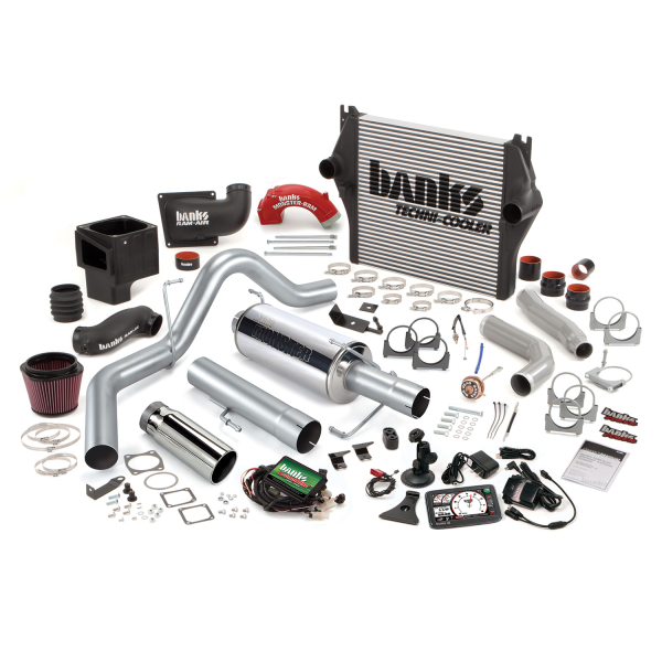 Banks Power - Banks Power PowerPack Bundle, Complete Power System with Single Exit Exhaust, Chrome Tip 49712