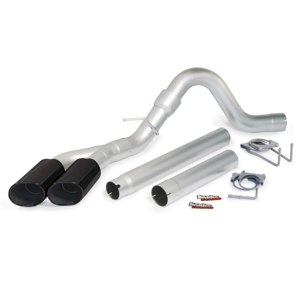 Banks Power - Banks Power Monster Exhaust System, Single Exit, DualBlack ObRound Tips 49784-B