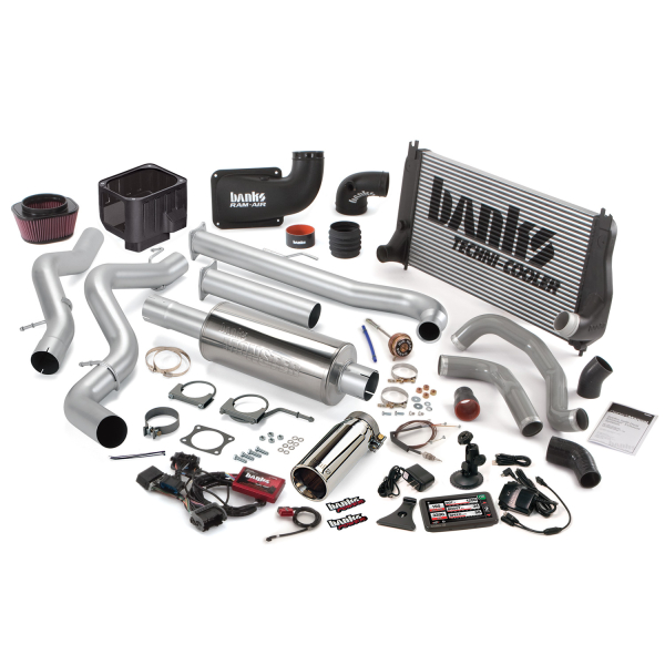Banks Power - Banks Power Big Hoss Bundle, Complete Power System with Single Exhaust, Chrome Tip 46024