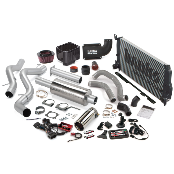 Banks Power - Banks Power Big Hoss Bundle, Complete Power System with Single Exhaust, Chrome Tip 46040