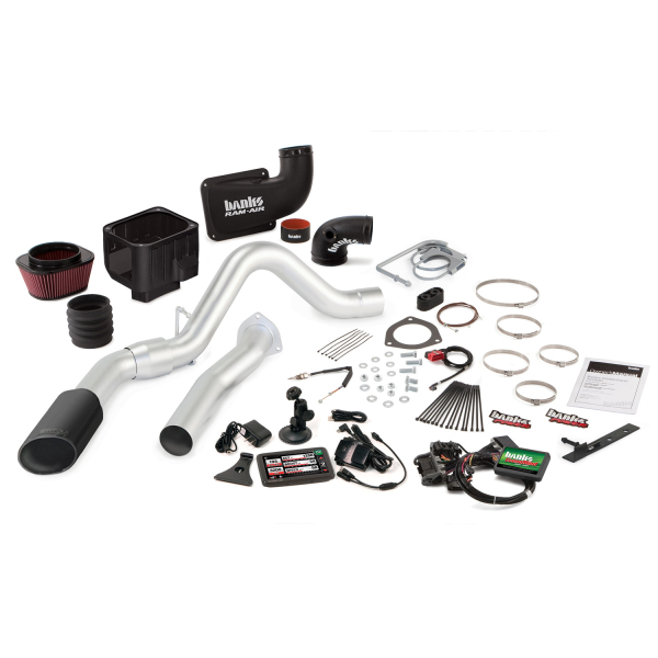 Banks Power - Banks Power Stinger Bundle, Power System with Single Exit Exhaust, Black Tip 46065-B