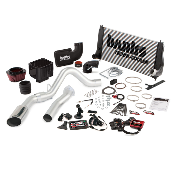 Banks Power - Banks Power Big Hoss Bundle, Complete Power System with Single Exhaust, Chrome Tip 46068