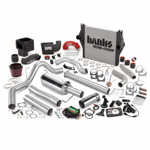Banks Power - Banks Power PowerPack Bundle, Complete Power System with Single Exit Exhaust, Chrome Tip 46080