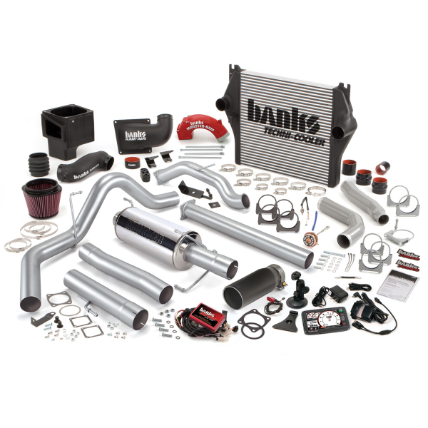 Banks Power - Banks Power Big Hoss Bundle, Complete Power System with Single Exhaust, Black Tip 46097-B