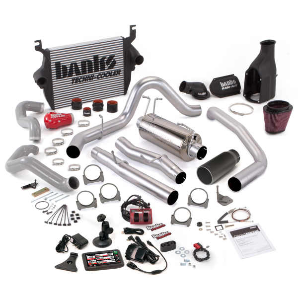 Banks Power - Banks Power Big Hoss Bundle, Complete Power System with Single Exhaust, Black Tip 46144-B
