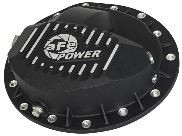AFE Power - aFe Pro Series Rear Differential Cover Black w/Machined Fins Dodge Diesel Trucks 03-12 L6-5.9/6.7L (td) (AAM 9.25-14 Bolt Axles) - 46-70042