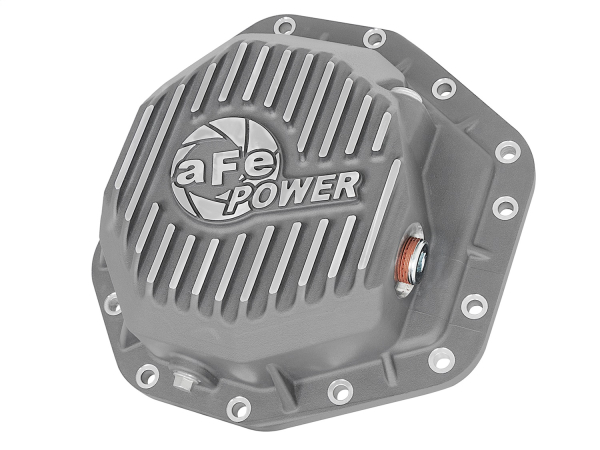 AFE Power - aFe Street Series Rear Differential Cover Raw w/Machined Fins Ford Diesel Trucks 2017 V8-6.7L (td) - 46-70350