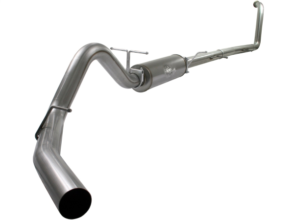AFE Power - aFe Large Bore-HD 4 IN 409 Stainless Steel Turbo-Back Race Pipe w/Muffler w/o Exhaust Tip Ford Diesel Trucks 03-07 V8-6.0L (td) - 49-13004