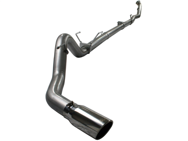 AFE Power - aFe Large Bore-HD 4 IN 409 Stainless Steel Turbo-Back Race Pipe w/o Muffler w/Polished Tip Dodge RAM Diesel Trucks 07.5-12 L6-6.7L (td) - 49-42010NM-1
