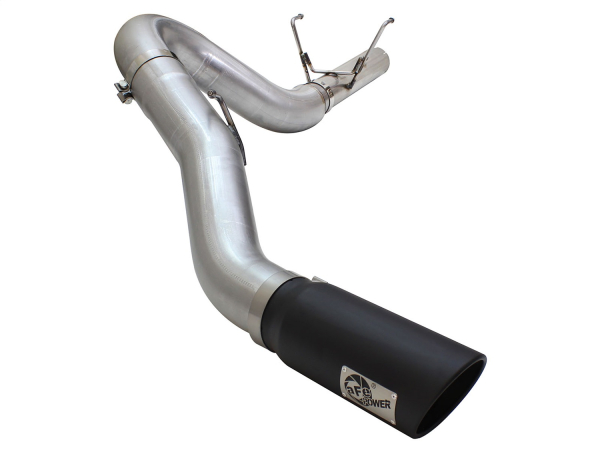 AFE Power - aFe Large Bore-HD 5in 409 Stainless Steel DPF-Back Exhaust System w/Black Tip RAM Diesel Trucks 13-18 L6-6.7L (td) - 49-42051-1B