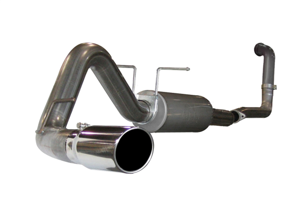 AFE Power - aFe Large Bore-HD 4 IN 409 Stainless Steel Turbo-Back Race Pipe w/Muffler/Polished Tip Ford Excursion 03-05 V8-6.0L (td) - 49-43010