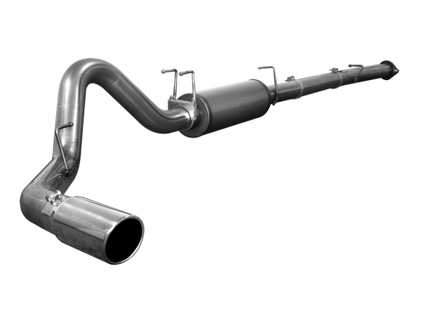 AFE Power - aFe Large Bore-HD 4 IN 409 Stainless Steel Down-Pipe Back Exhaust System w/Muffler/Polished Tip Ford Diesel Trucks 08-10 V8-6.4L (td) - 49-43029
