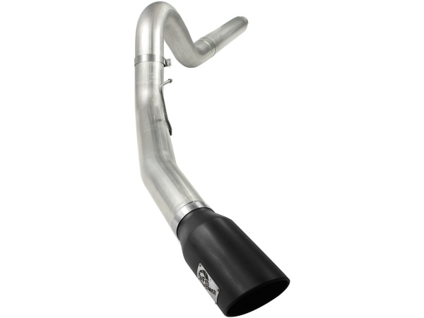 AFE Power - aFe Large Bore-HD 5in 409 Stainless Steel DPF-Back Exhaust System w/Black Tip Ford Diesel Trucks 08-10 V8-6.4L (td) - 49-43054-B