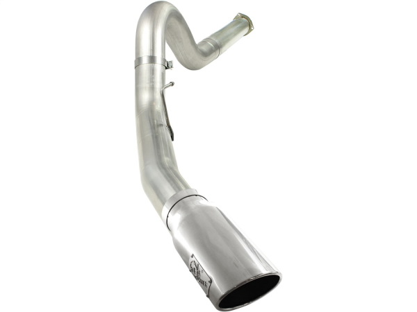 AFE Power - aFe Large Bore-HD 5in 409 Stainless Steel DPF-Back Exhaust System w/Polished Tip Ford Diesel Trucks 11-14 V8-6.7L (td) - 49-43055-P