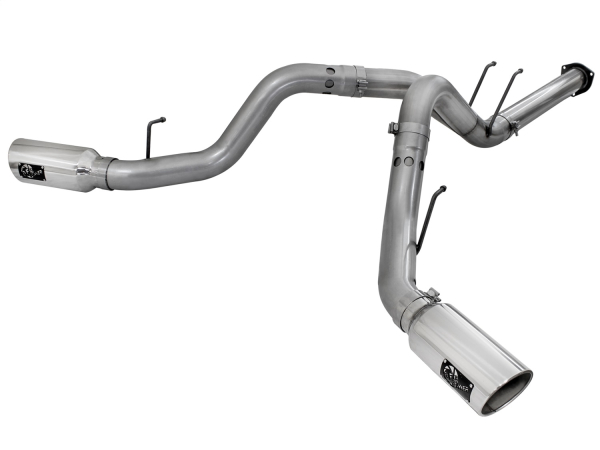 AFE Power - aFe Large Bore-HD 4in 409 Stainless Steel DPF-Back Exhaust System w/Polished Tip Ford Diesel Trucks 11-14 V8-6.7L (td) - 49-43065-P