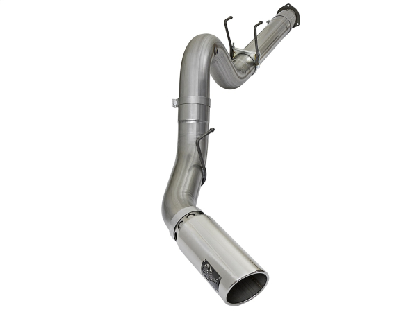 AFE Power - aFe Large Bore-HD 5in 409 Stainless Steel DPF-Back Exhaust System w/Polished Tip Ford Diesel Trucks 17-18 V8-6.7L (td) - 49-43090-P
