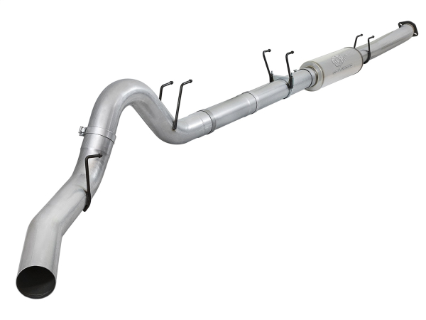 AFE Power - aFe Large BORE 5in Stainless Steel Down-Pipe Back Exhaust System w/Muffler-No Tip Ford Diesel Trucks 17-18 V8-6.7L (td) - 49-43093