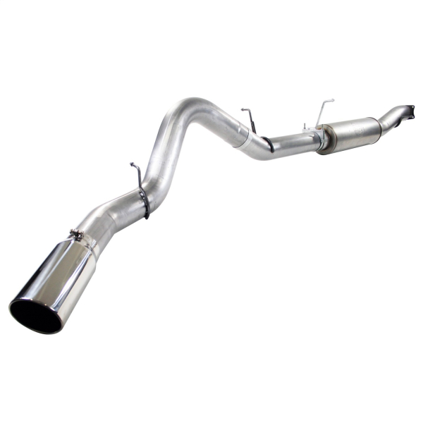 AFE Power - aFe Large Bore-HD 5 IN 409 Stainless Steel Race Pipe w/Muffler/Polished Tip GM Diesel Trucks 11-16 V8-6.6L (td) LML - 49-44029-P