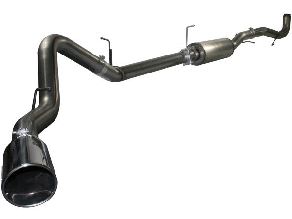 AFE Power - aFe Large Bore-HD 4 IN 409 Stainless Steel Down-Pipe Back Exhaust System w/Muffler/Polished Tip GM Diesel Trucks 11-15 V8-6.6L (td) LML - 49-44032