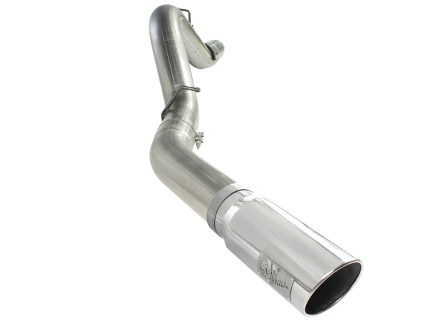 AFE Power - aFe Large Bore-HD 5in 409 Stainless Steel DPF-Back Exhaust System w/Polished Tip GM Diesel Trucks 11-16 V8-6.6L (td) LML - 49-44041-P