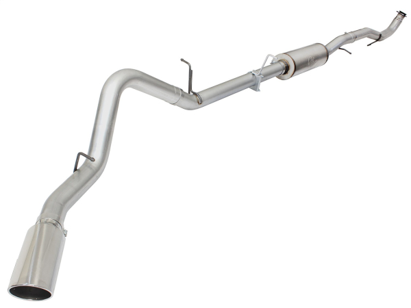 AFE Power - aFe Large Bore-HD 4 IN 409 Stainless Steel Down-Pipe Back Exhaust System w/Muffler/Polished Tip GM Diesel Trucks 15.5-16 V8-6.6L (td) LML - 49-44053-P