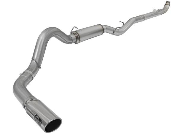 AFE Power - aFe Large Bore-HD 5in 409 Stainless Steel Down-Pipe Back Exhaust w/Polished Tip GM Diesel Trucks 01-10 V8-6.6L (td) LB7/LLY/LBZ/LMM - 49-44060-P