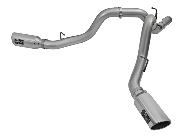 AFE Power - aFe Large Bore-HD 4in 409 Stainless Steel DPF-Back Exhaust System w/Polished Tip GM Diesel Trucks LML 2016 V8-6.6L - 49-44080-P