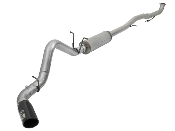 AFE Power - aFe Large Bore 5in Stainless Steel Down-Pipe Back Exhaust System w/Black Tip GM Diesel Trucks 17-18 V8-6.6L (td) L5P - 49-44087-B
