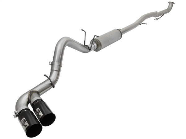 AFE Power - aFe Rebel XD 4in Stainless Steel Down-Pipe Back Exhaust System w/Black Tips GM Diesel Trucks 17-18 V8-6.6L (td) L5P - 49-44092-B