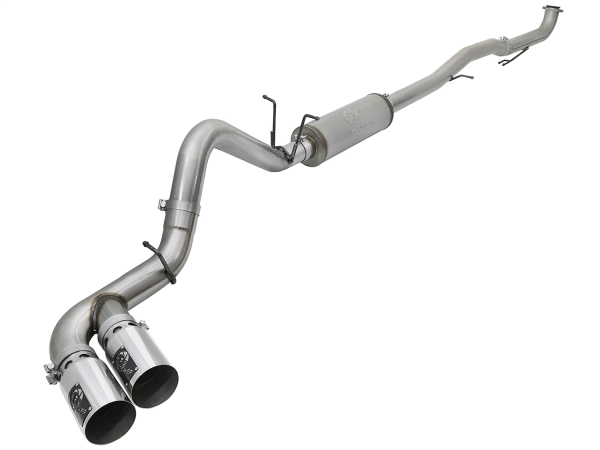 AFE Power - aFe Rebel XD 4in Stainless Steel Down-Pipe Back Exhaust System w/Polished Tips GM Diesel Trucks 17-18 V8-6.6L (td) L5P - 49-44092-P