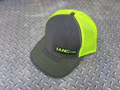 Shop By Part - Gear & Apparel - Wehrli Custom Fabrication - Wehrli Custom Fabrication Snap Back Hat Charcoal/Fluorescent Green WCFab