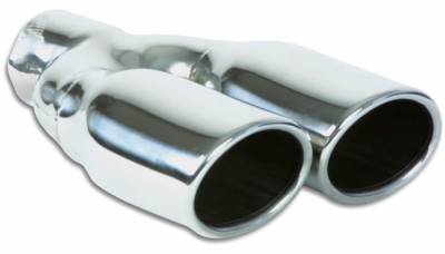 Vibrant Performance Dual 3.25" x 2.75" Oval Stainless Steel Tips (Single Wall, Angle Cut) 1335