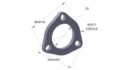 Vibrant Performance 3-Bolt Stainless Steel Flanges (2.25" I.D.) - Box of 5 Flanges 1481