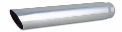 Vibrant Performance 3.5" Round Stainless Steel Tip (Single Wall, Angle Cut) - 2.5" inlet, 20" long 1554