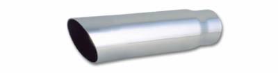 Vibrant Performance 3" Round Stainless Steel Tip (Single Wall, Angle Cut) - 2.5" inlet, 11" long 1559