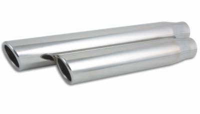 Vibrant Performance 3" Round Stainless Steel Tip (Single Wall, Angle Cut) - 2.5" inlet, 11" long 1575