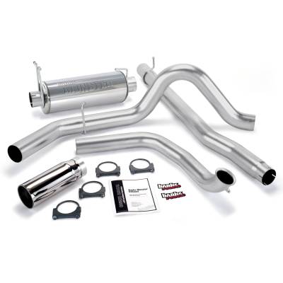 Banks Power Monster Exhaust System, Single Exit, Chrome Round Tip 48653