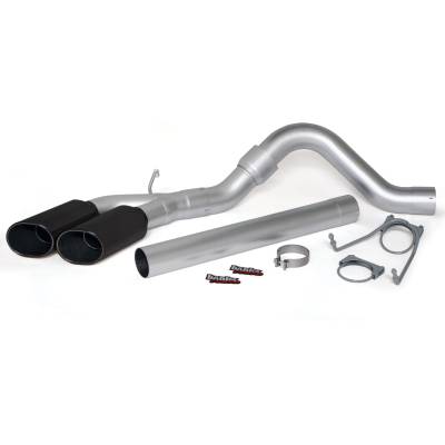 Banks Power Monster Exhaust System, Single Exit, DualBlack ObRound Tips 49766-B