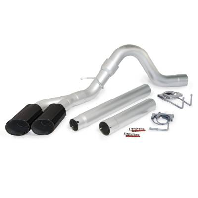 Banks Power Monster Exhaust System, Single Exit, DualBlack ObRound Tips 49785-B